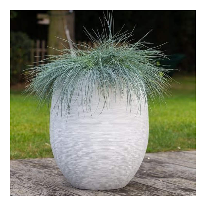 Pot plastique ovale 53L blanc cérusé