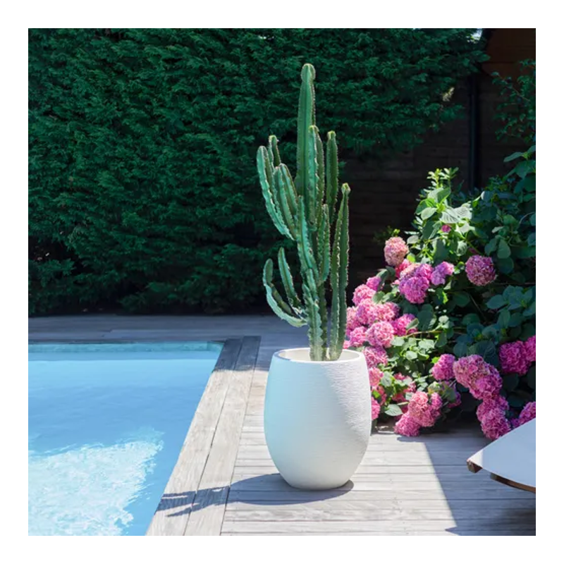 Pot plastique ovale 53L blanc cérusé