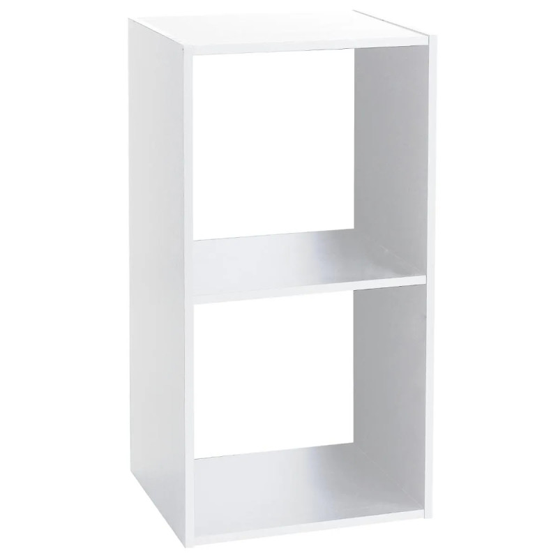 Étagère bois 2 cases mix blanc