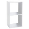 Étagère bois 2 cases mix blanc