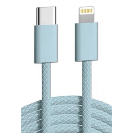 Câble USB-C vers Lightning 20W 1,5m Bleu - GEEK MONKEY - GM058