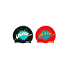 Bonnet de Natation Textile Enfant Splash Noir/Rouge - BEUCHAT - 209206