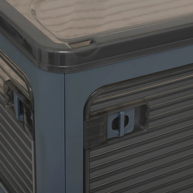 Boîte de rangement pliable en plastique empilable