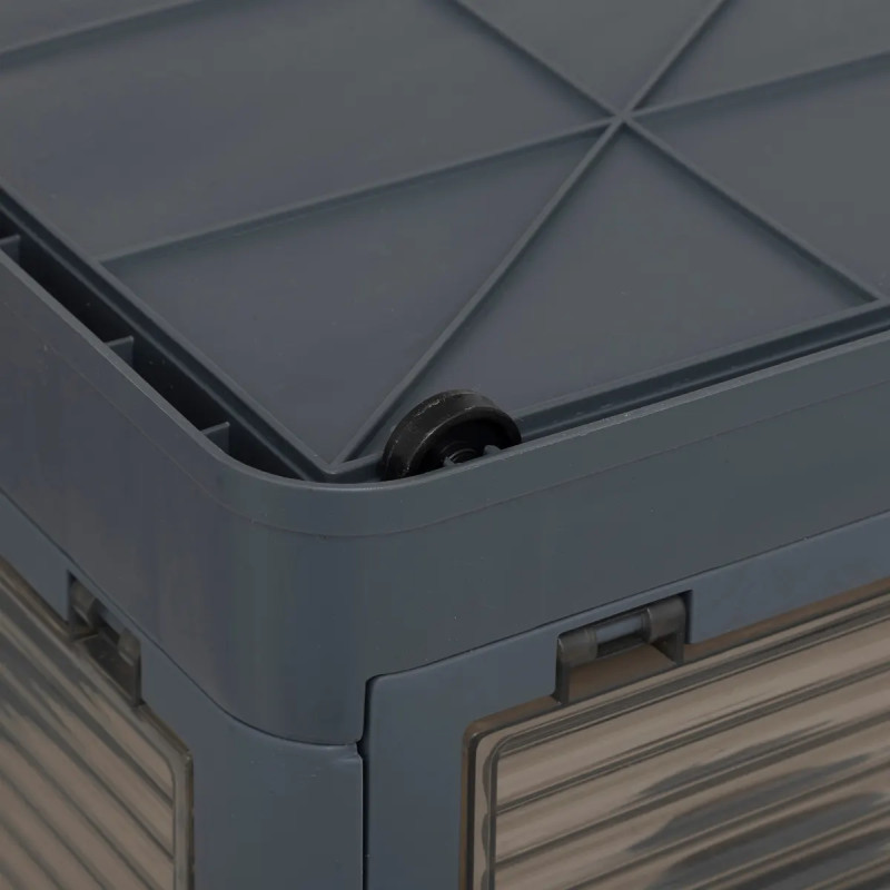 Boîte de rangement pliable en plastique empilable