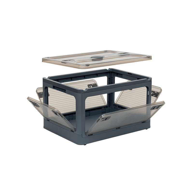 Boîte de rangement pliable en plastique empilable