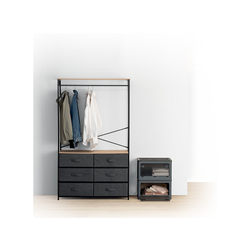 Boîte de rangement pliable en plastique empilable