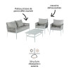Salon de jardin - HYDRA NATERIAL - Beige - 4 personnes