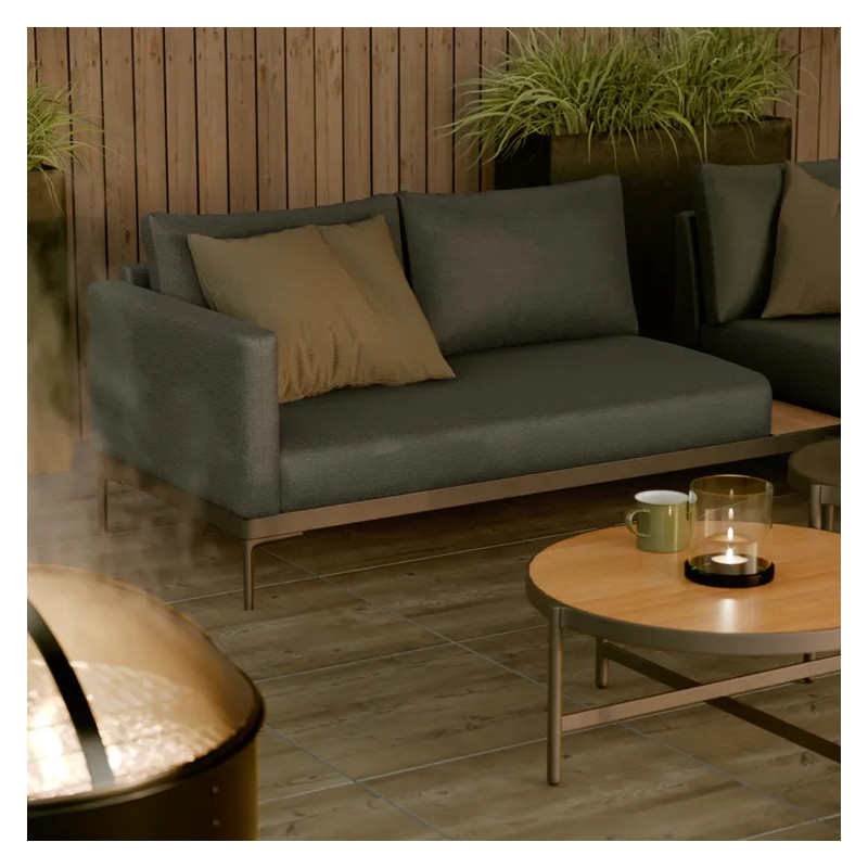 Salon de jardin - OLYROS NATERIAL - Gris foncé - 4 personnes