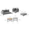 Salon de jardin - OLYROS NATERIAL - Gris foncé - 4 personnes
