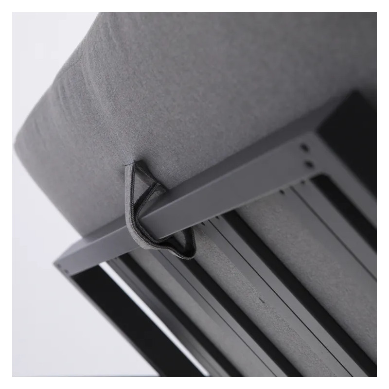 Salon d'angle en aluminium anthracite NAXOS II 10 personnes