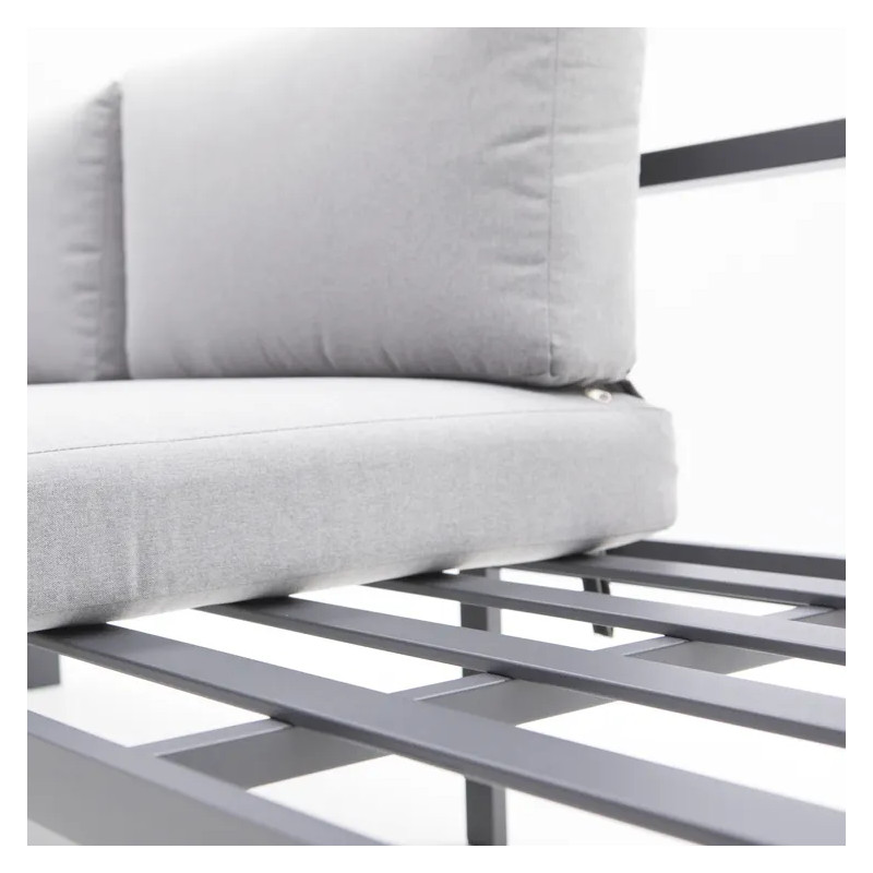 Salon d'angle en aluminium anthracite NAXOS II 10 personnes