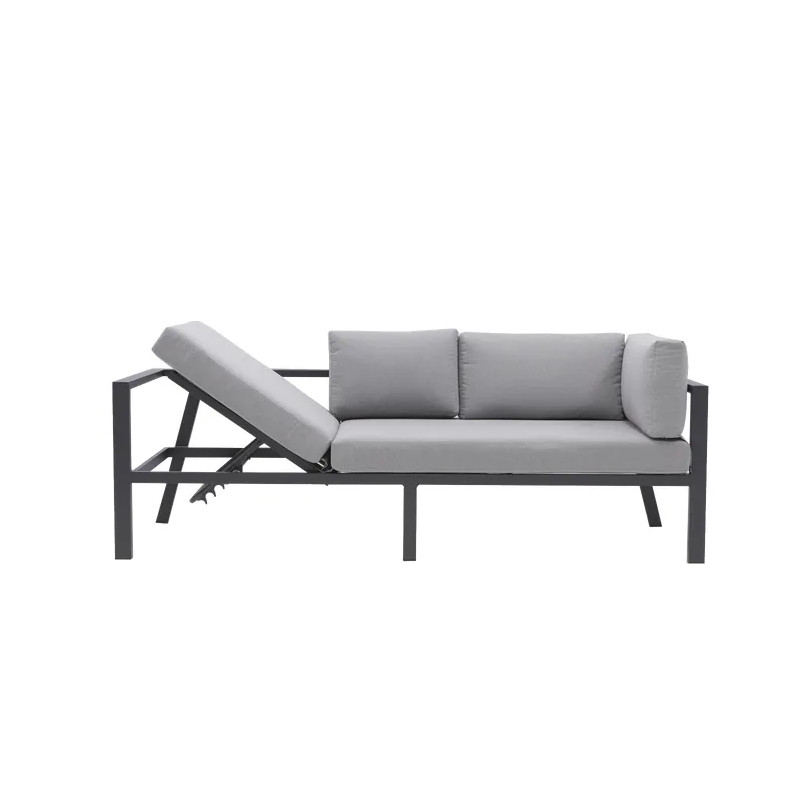 Salon d'angle en aluminium anthracite NAXOS II 10 personnes