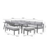 Salon d'angle en aluminium anthracite NAXOS II 10 personnes
