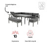 Salon d'angle en aluminium anthracite NAXOS II 10 personnes