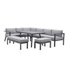Salon d'angle en aluminium anthracite NAXOS II 10 personnes