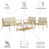 Salon de jardin - BAMBOO NATERIAL - Beige - 4 personnes