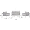 Salon de jardin - SIGMA NATERIAL - Blanc - 4 personnes