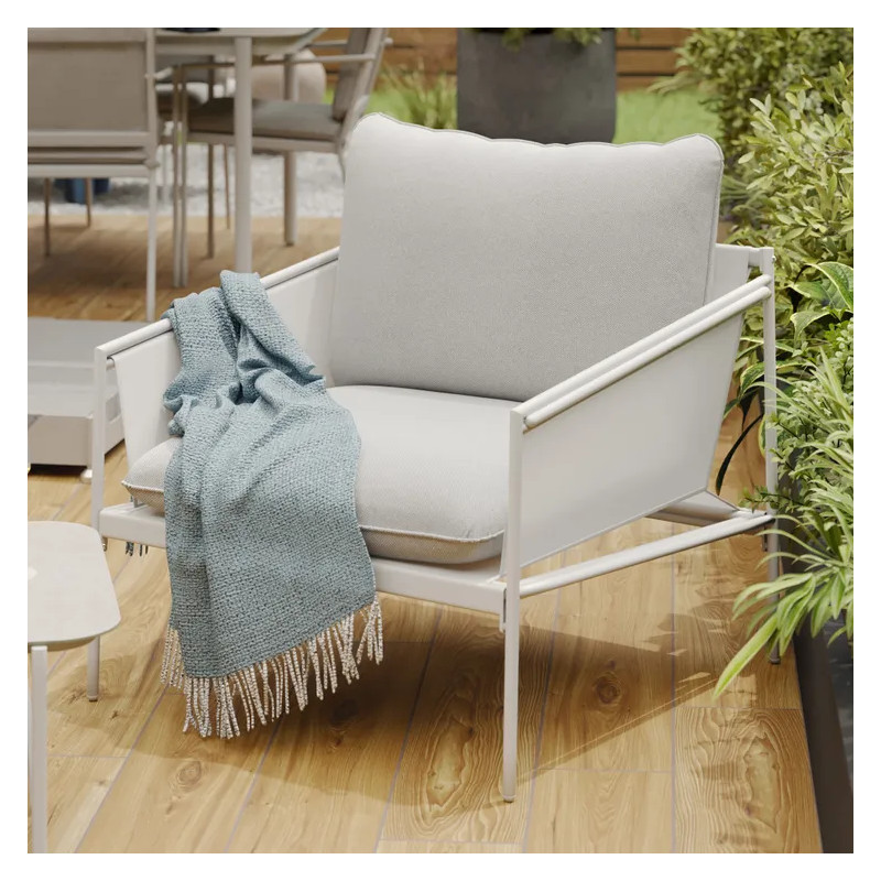 Salon de jardin - SIGMA NATERIAL - Blanc - 4 personnes