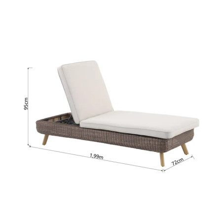 Bain de soleil résine tressée effet bois NEREA