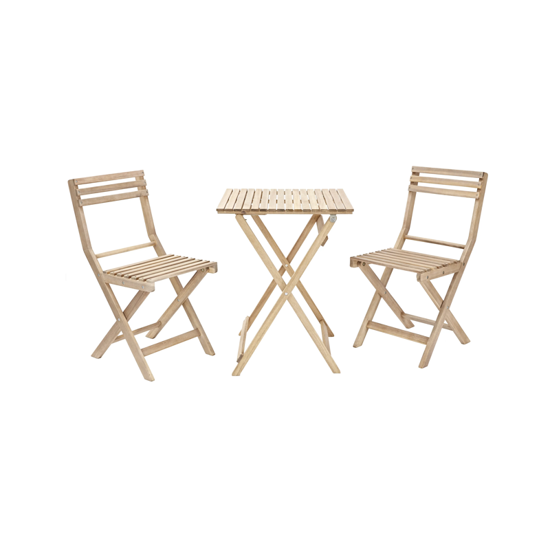 Set pour balcon table et 2 chaises en acacia SOLIS II