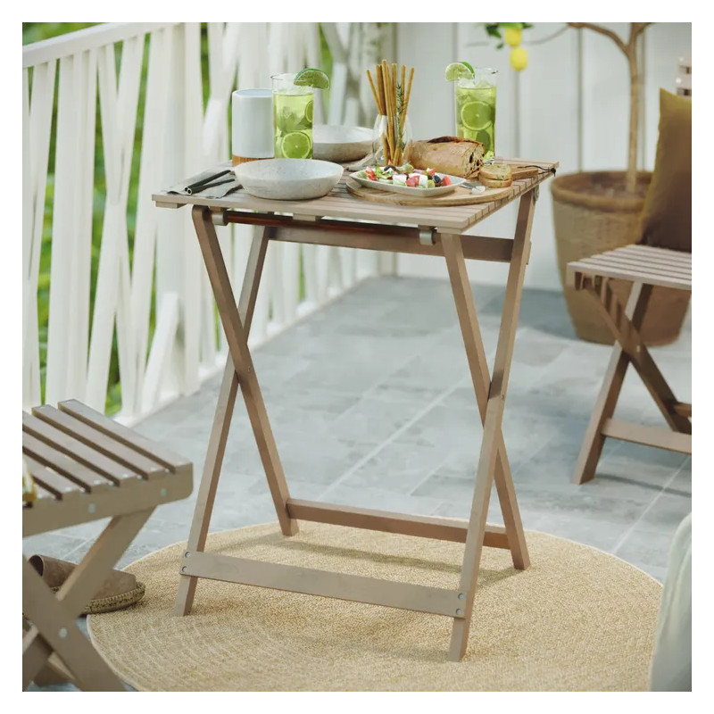 Set pour balcon table et 2 chaises en acacia SOLIS II