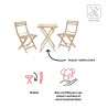 Set pour balcon table et 2 chaises en acacia SOLIS II