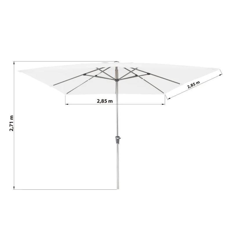 Parasol AURA blanc carré L.285 x l.285 cm