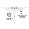 Parasol AURA blanc carré L.285 x l.285 cm