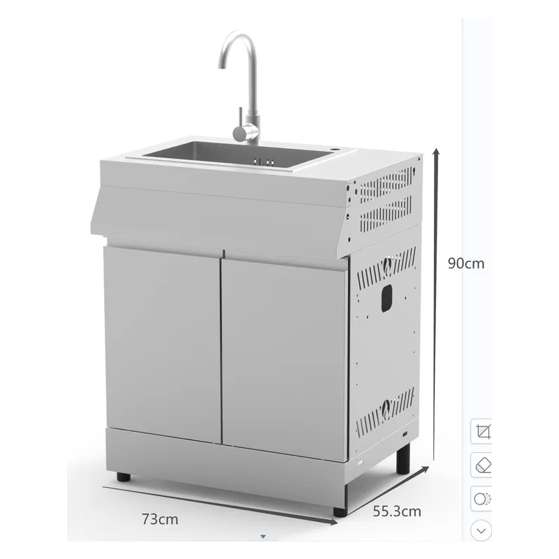Meuble évier pour cuisine extérieure en acier inoxydable Ilo