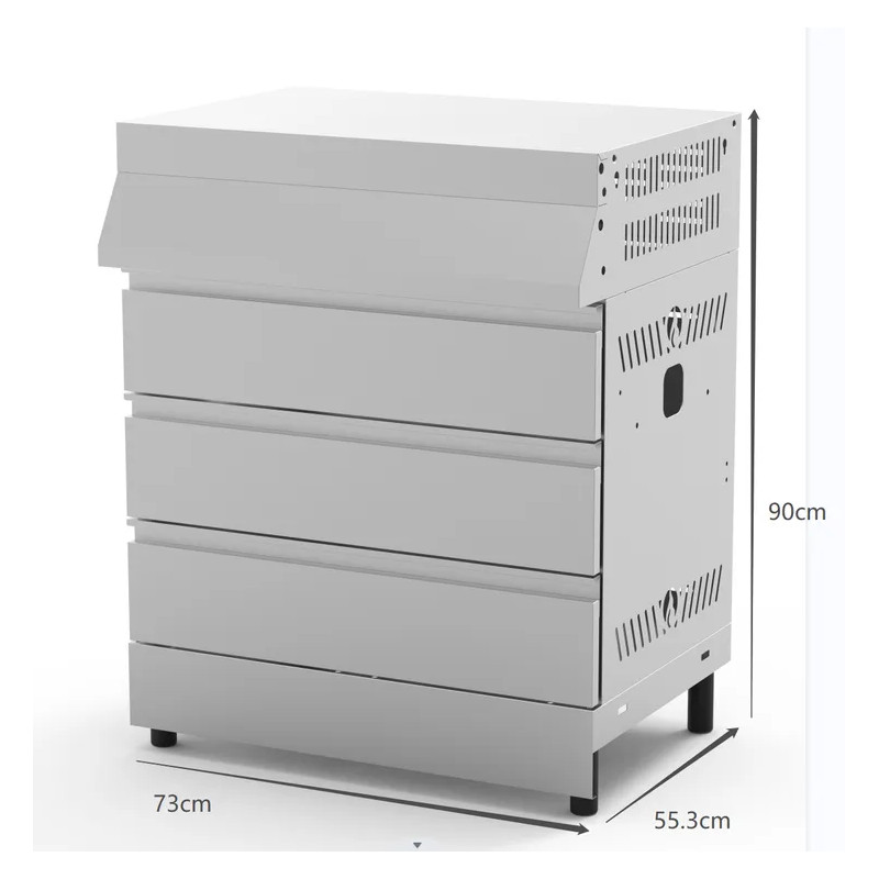 Cuisine d'extérieur en acier et inox, meuble rangement Ilo