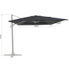 Parasol Aura gris rectangulaire