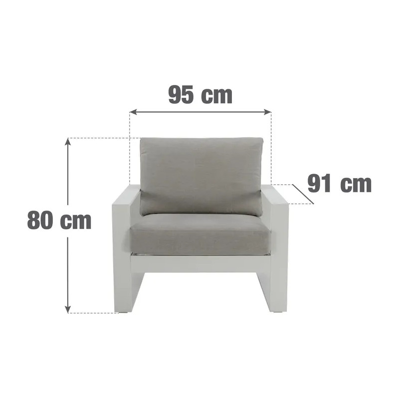 Lot de 2 fauteuils de jardin aluminium LAS VEGAS