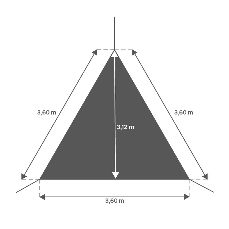 Voile d'ombrage triangulaire bleu saphir L.360 x l.360 cm