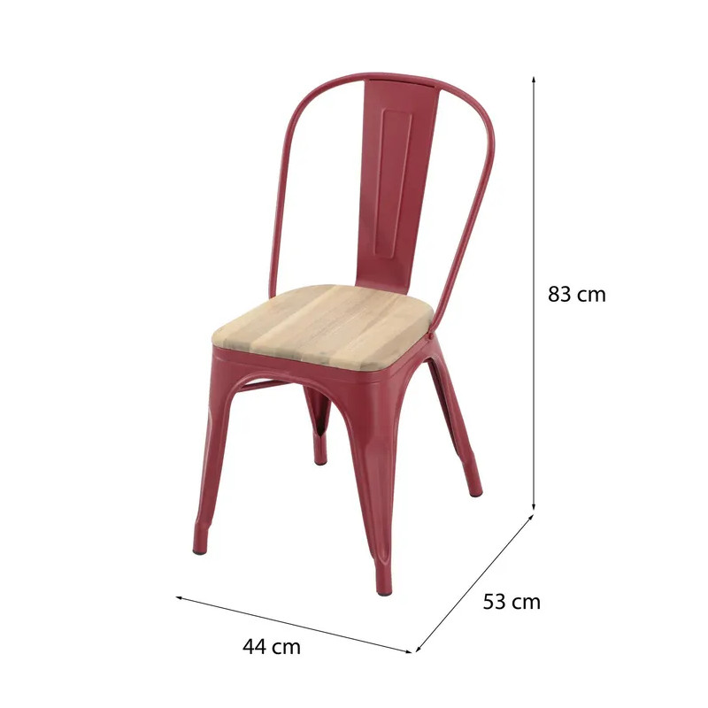 Chaise de jardin OXFORD en acier rouge