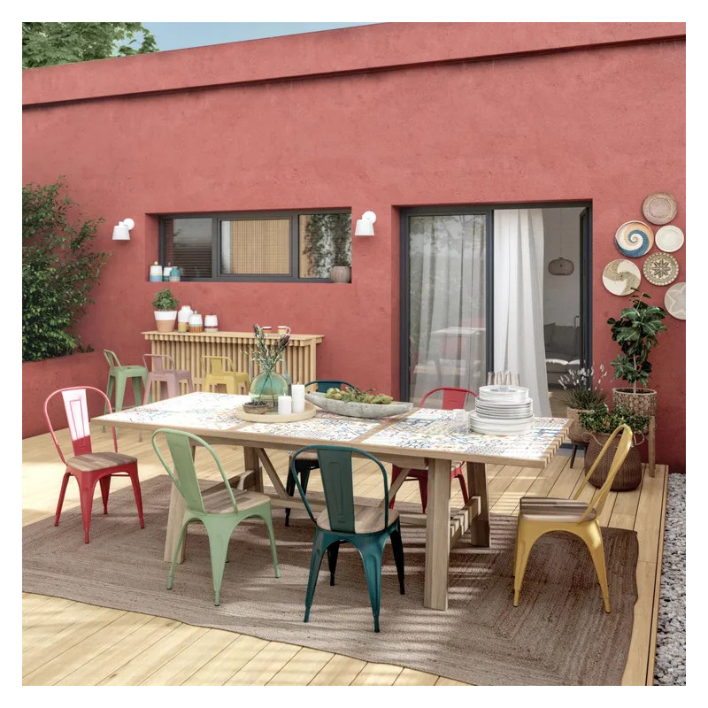 Chaise de jardin OXFORD en acier rouge
