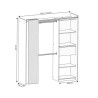 Kit dressing New star blanc avec rideau H.200 x l.122,8/177,2 x P.50 cm