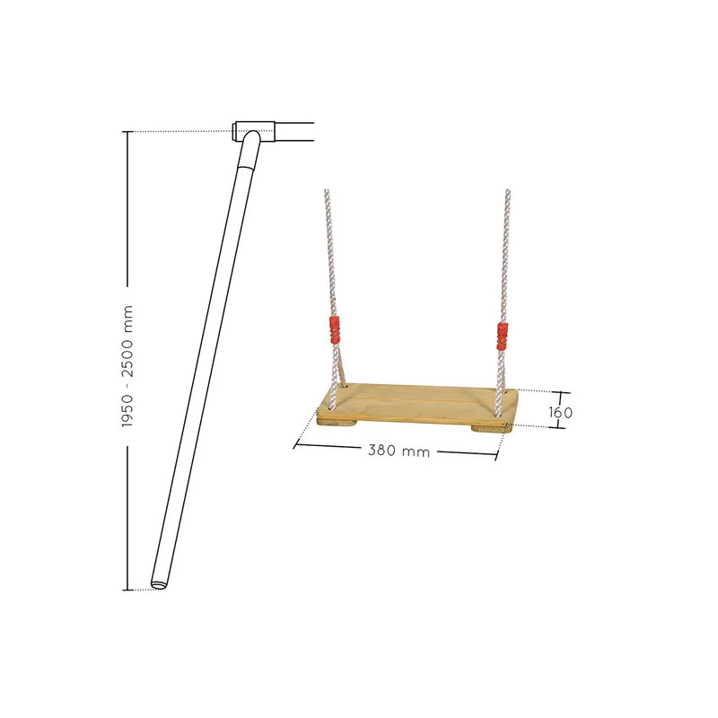 Balançoire en bois pour portique