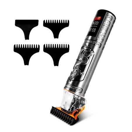Tondeuse cheveux et barbe sans fil Dragon avec écran LED Noir - BECKER SHAVES & TRIMS - DRAGONBLACK