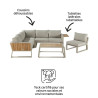 Salon de jardin - ELANI NATERIAL - BEIGE- 6 personnes
