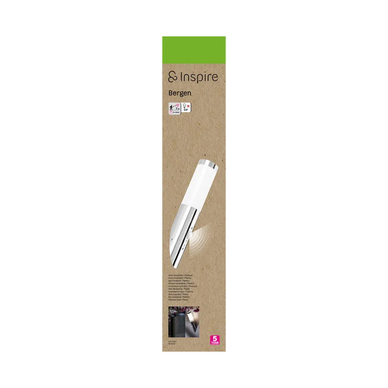 Applique extérieur Bergen Détection E27 IP44 Gris