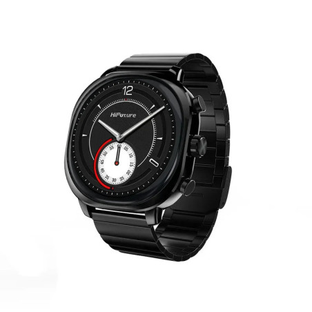 Montre connectée AIX Amoled en acier inoxydable Noir - HIFUTURE