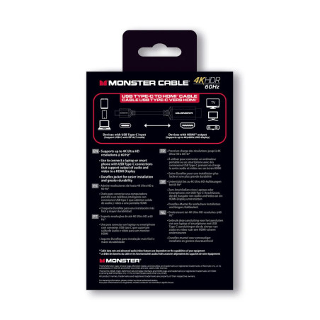 Câble USB-C HDMI 2m 4k - MONSTER