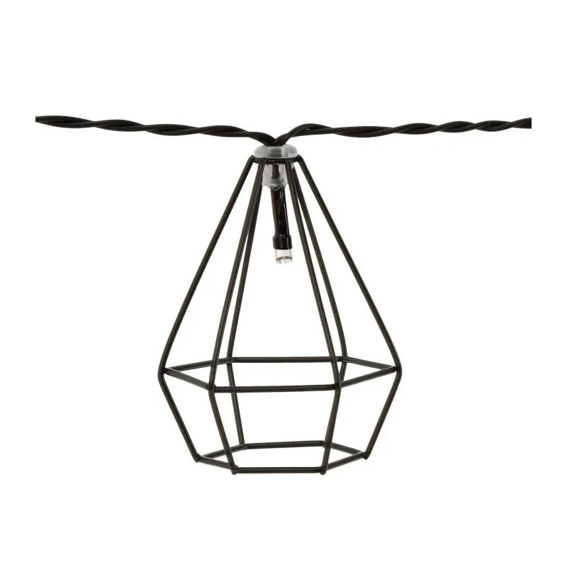 Guirlande 10 boules solaires L.335cm noir