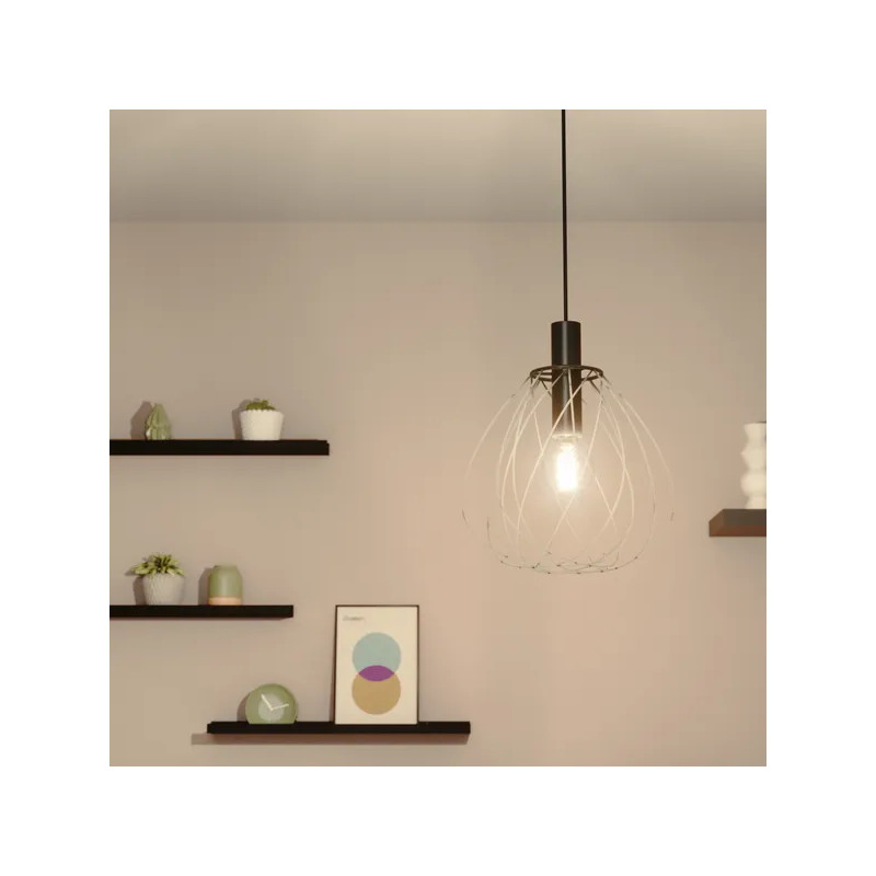 Suspension acier MERONE E27 D32 cm
