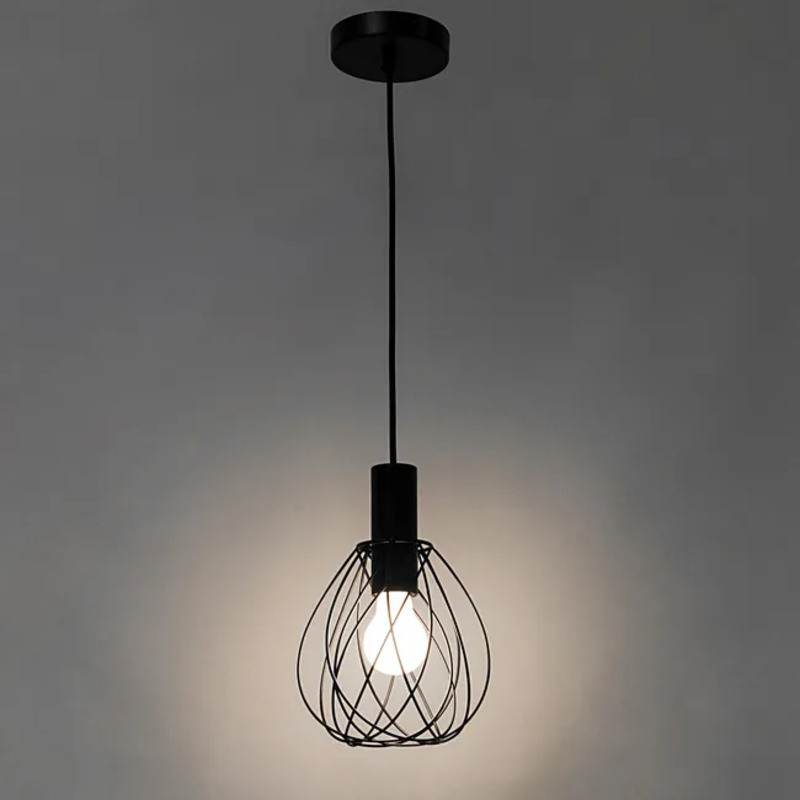 Suspension Merone E27 D18cm en métal noir
