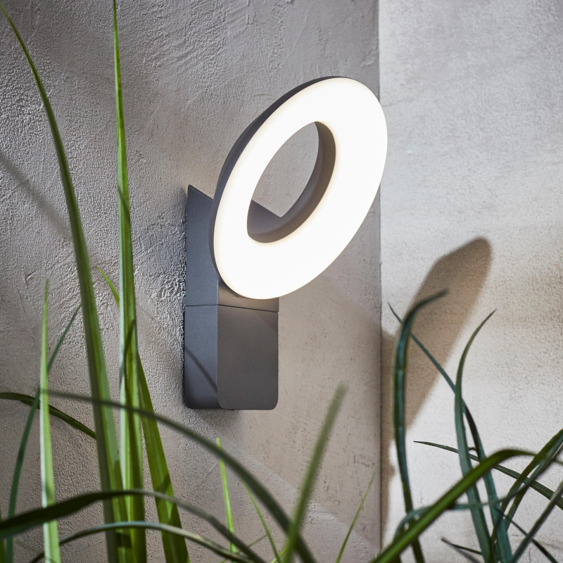Applique LED aluminium polycarbonate QUITO Gris/Argent