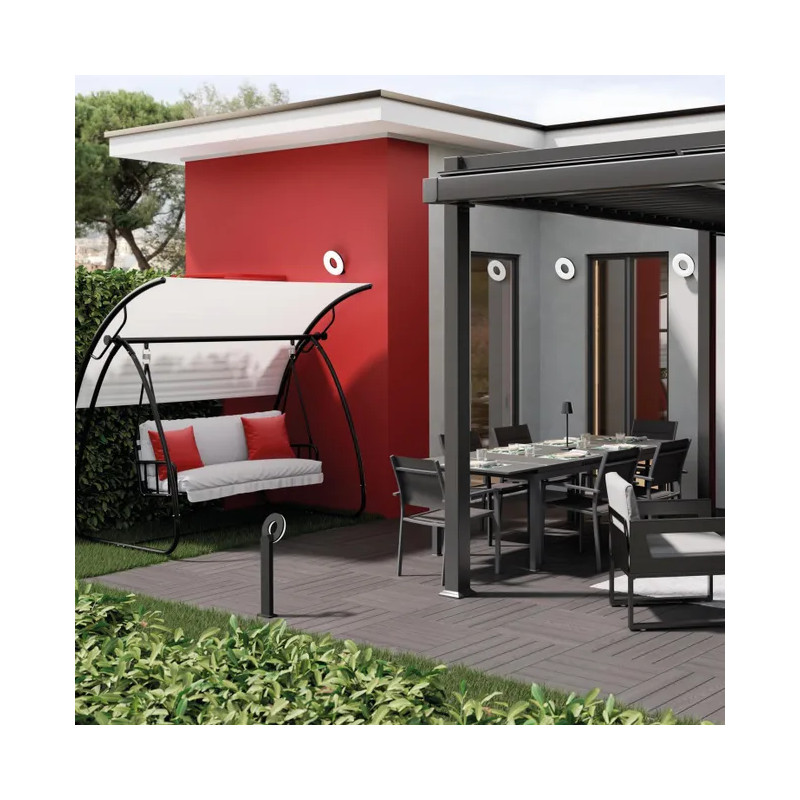 Applique LED aluminium polycarbonate QUITO Gris/Argent