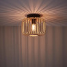 Plafonnier nature métal E27 Noir/beige Pécan