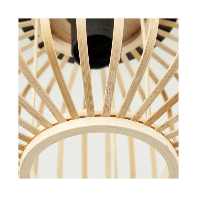 Plafonnier nature métal E27 Noir/beige Pécan