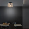 Plafonnier nature métal E27 Noir/beige Pécan